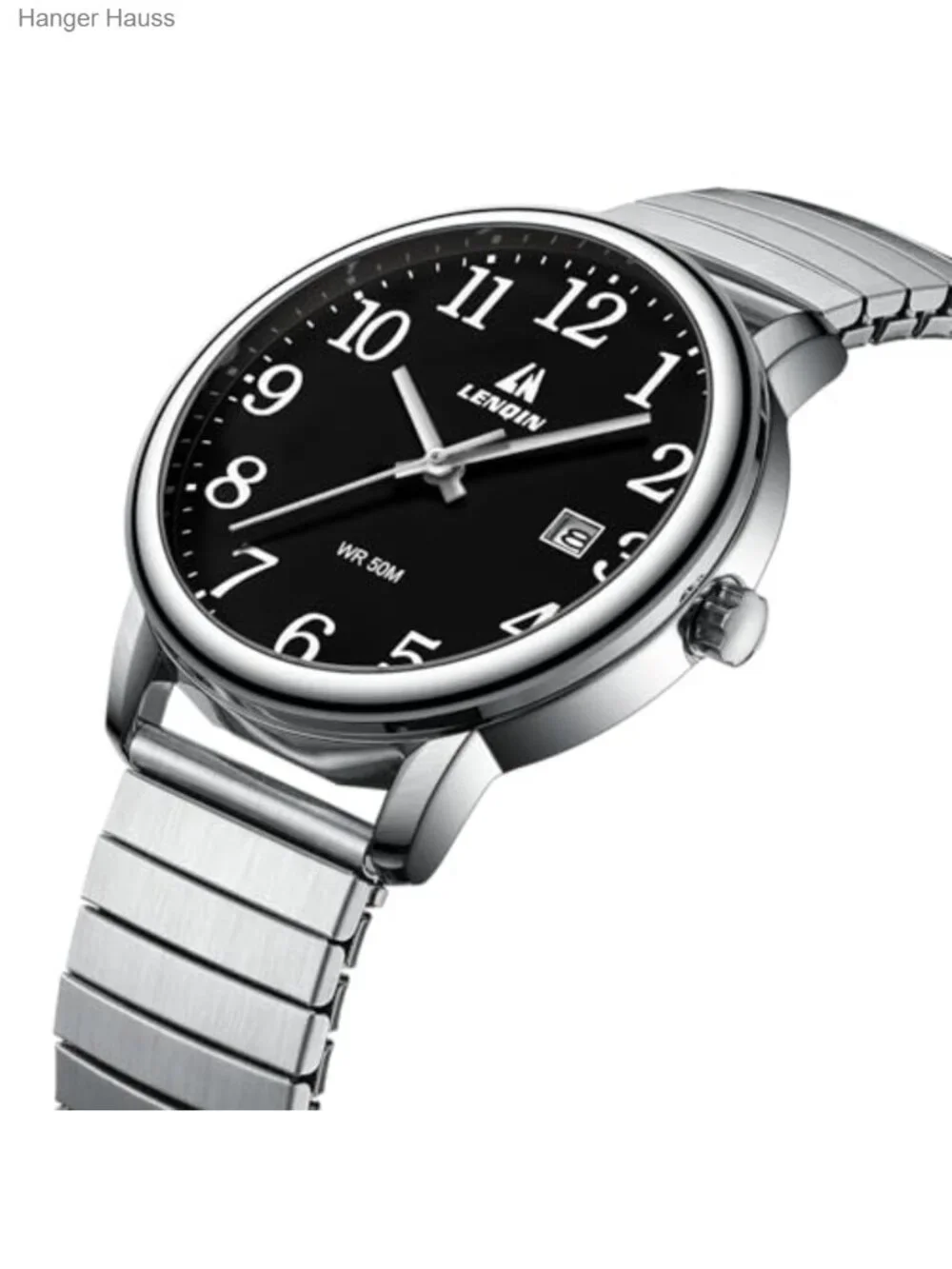 Mens Easy Read Analog Quartz Watch Stainless Steel Band Waterproof